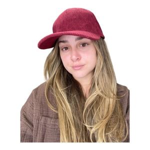 Lam Women's Maroon Corduroy Baseball Hat